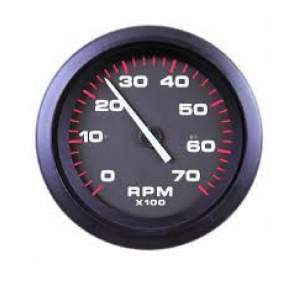 Тахометр Mercury 0-7000 об/мин., красная шкала, черный обод