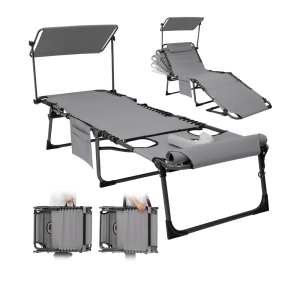 Шезлонг Серый  KingCamp
