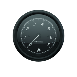 Тахометр 7000 об/мин (черный/черный обод)