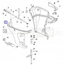 Правая часть кожуха мотора 75-90HP Carb 4S